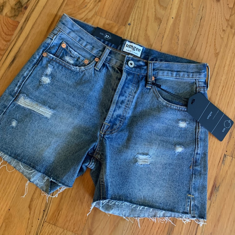Umgee Distressed Denim Boyfriend Shorts